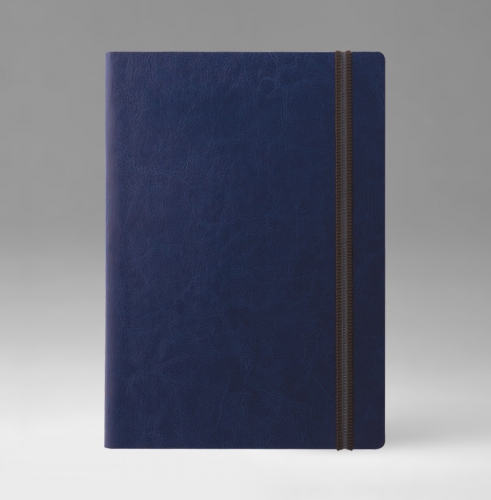 Ежедневник, датированный, Классик, джалла, 15х21 см, премиум эластик, Небраска, голубой