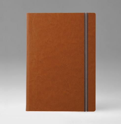 Ежедневник, датированный, Классик, джалла, 15х21 см, премиум эластик, Небраска, светло-коричневый