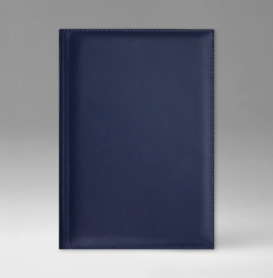 Ежедневник, датированный, Классик, белая, 15х21 см, портфолио люкс, Софти, синий