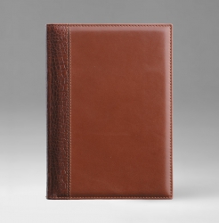 Ежедневник, датированный, Классик, белая, 15х21 см, фиксированный, Фиеста Нью-Кроко, коричневый