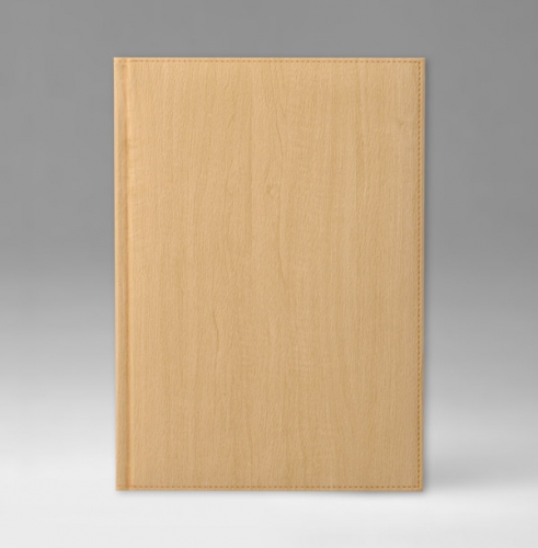 Ежедневник, датированный, Классик, белая, 17х24 см, фиксированный, Альберо, светло-коричневый
