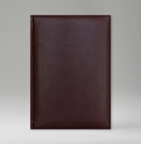Ежедневник, датированный, Классик, белая, 17х24 см, фиксированный, Дели, бордо