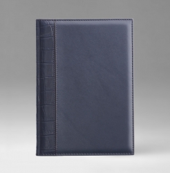 Ежедневник, датированный, Классик, белая, 17х24 см, фиксированный, Рустик Кроко, синий