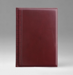 Ежедневник, датированный, Классик, белая, 17х24 см, фиксированный, Фиеста Кроко, бордо