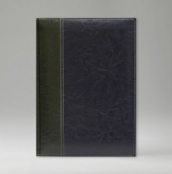 Ежедневник, датированный, Классик, белая, 12х17 см, фиксированный, Бинебраска, синий/зеленый