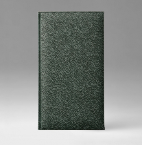 Телефонная книга, с РУС. регистром, Рубрика, джалла, 8х15 см, фиксированный, Софт, темно-зеленый