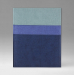 Еженедельник, датированный, Классик, джалла, 21х26 см, фиксированный, Принт Триколор, голубой