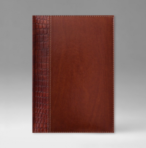 Телефонная книга, с РУС. регистром, Рубрика, белая, 15х21 см, фиксированный, Тоскана Кроко, коричневый
