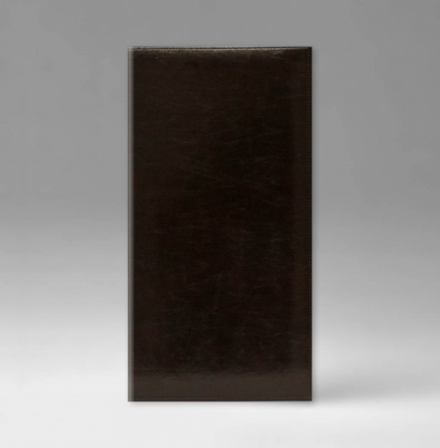 Еженедельник, датированный, Классик, белая, 9х17 см, фиксированный, Имидж, темно-коричневый