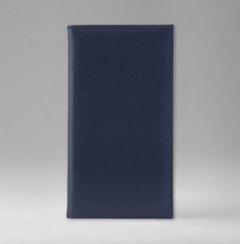 Еженедельник, датированный, Классик, белая, 9х17 см, фиксированный, Софти, синий