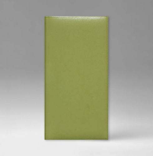 Еженедельник, датированный, Классик, белая, 9х17 см, фиксированный, Небраска, светло-зеленый