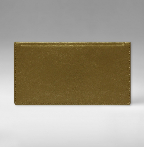 Еженедельник, датированный, Классик, белая, 9х17 см, фиксированный, Небраска, золотисто-коричневый