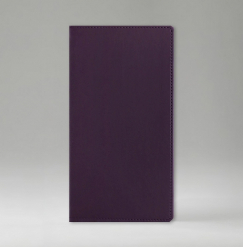 Еженедельник, датированный, Классик, белая, 9х17 см, фиксированный, Принт, фиолетовый