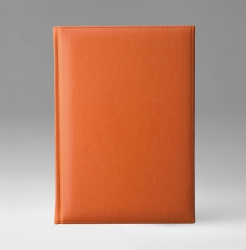 Ежедневник, датированный, Евро, белая, 15х21 см, фиксированный, Небраска, оранжевый