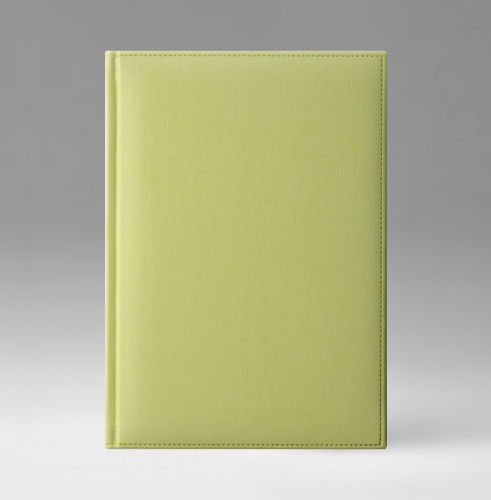 Ежедневник, датированный, Евро, белая, 15х21 см, фиксированный, Небраска, светло-зеленый
