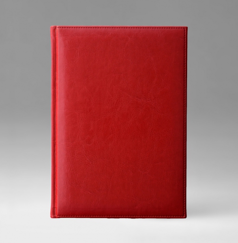 Ежедневник, недатированный, Перпетум К, белая, 17х24 см, фиксированный, Небраска, красный