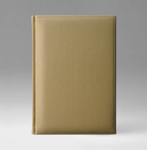 Ежедневник, недатированный, Перпетум К, белая, 17х24 см, фиксированный, Небраска, золотисто-коричневый