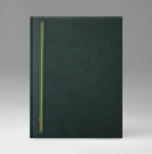 Еженедельник, датированный, Классик, белая, 21х26 см, фиксированный, Ривьера, зеленый