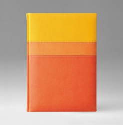 Ежедневник, недатированный, Перпетум К, белая, 15х21 см, фиксированный, Принт Триколор, оранжевый