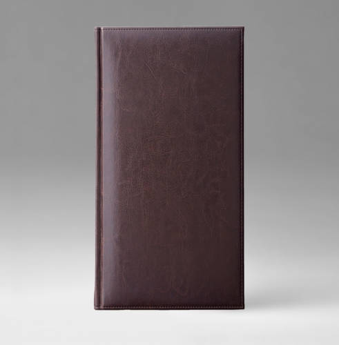 Телефонная книга, с РУС./LAT. регистром, Рубрика, белая, 8х15 см, фиксированный, Небраска, коричневый