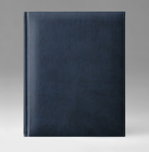 Ежедневник, датированный, Классик, белая, 21х29 см, фиксированный, Принт, темно-синий