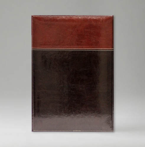 Ежедневник, датированный, Классик, белая, 21х29 см, фиксированный, Имидж Дуо, коричневый/бордо