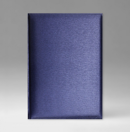 Ежедневник, датированный, Классик, джалла, 21х29 см, фиксированный, Метал, синий