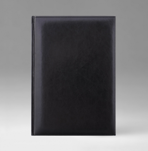 Записная книга, в клетку, Уникум, белая, 17х24 см, фиксированный, Тоскана, черный