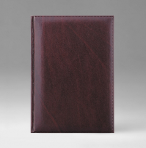 Записная книга, в клетку, Уникум, белая, 17х24 см, фиксированный, Тоскана, бордовый