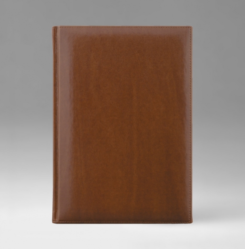 Записная книга, в клетку, Уникум, белая, 17х24 см, фиксированный, Тоскана, коричневый